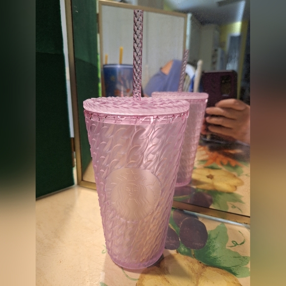 Starbucks Gel Pearl Pink Chainlink Venti Tumbler 16oz - Picture 7 of 12